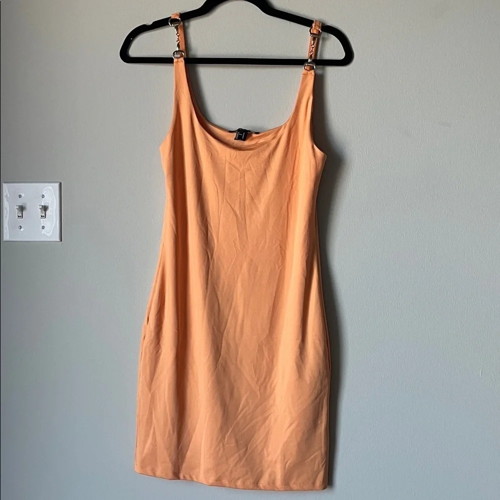 orange forever 21 dress orange forever 21 bodycon maxi dress, -never worn,
